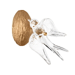 Бра с прозрачной стеклянной фигуркой птички Serip Voa варинант исполнения - 1 | Loft Concept в Сочи