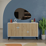 Комод с 3-мя дверцами и выдвижным ящиком цвета светлый дуб SPARK CONSOLE WHITE варинант исполнения - 1 | Loft Concept в Сочи