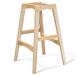 Барный стул со спинкой на 4-х деревянных ножках Оранжевый Велюр Ava Charm варинант исполнения - 4 | Loft Concept в Сочи