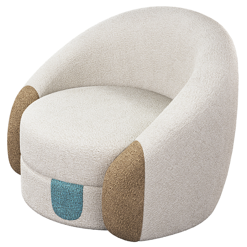 Дизайнерское Кресло Undina Молочный Песочный Голубой в Сочи | Loft Concept 