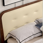Кровать двуспальная с каркасом из дерева и мягким изголовьем Moon Walnut Bed варинант исполнения - 3 | Loft Concept в Сочи