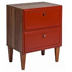 Тумба прикроватная красная из массива бука с 2-мя ящиками Wenge Light варинант исполнения - 1 | Loft Concept в Сочи