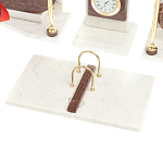 Настольный письменный набор из мрамора и лемезита с гербом и флагом России Marble Accessory варинант исполнения - 4 | Loft Concept в Сочи