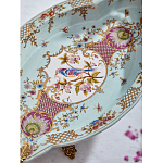 Блюдо овальное из голубого фарфора с ручками в виде бабочек и цветочным рисунком Blue Garden варинант исполнения - 8 | Loft Concept в Сочи