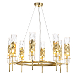 Люстра подвесная круглая с 8-ю цилиндрическими плафонами из стекла LIAISON варинант исполнения - 4 | Loft Concept в Сочи