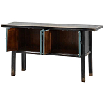Деревянная консоль в китайском стиле с дверцами голубая Qin Console Table Blue варинант исполнения - 3 | Loft Concept в Сочи