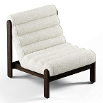 Кресло с деревянным каркасом и обивкой из белой ткани букле Medieval Furniture варинант исполнения - 1 | Loft Concept в Сочи