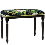 Банкетка из натурального бука черная с изображением птиц и цветов Blooming Birds2 варинант исполнения - 1 | Loft Concept в Сочи