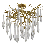 Люстра потолочная с прозрачными стеклянными подвесками в форме капель Droplet Chandelier варинант исполнения - 2 | Loft Concept в Сочи