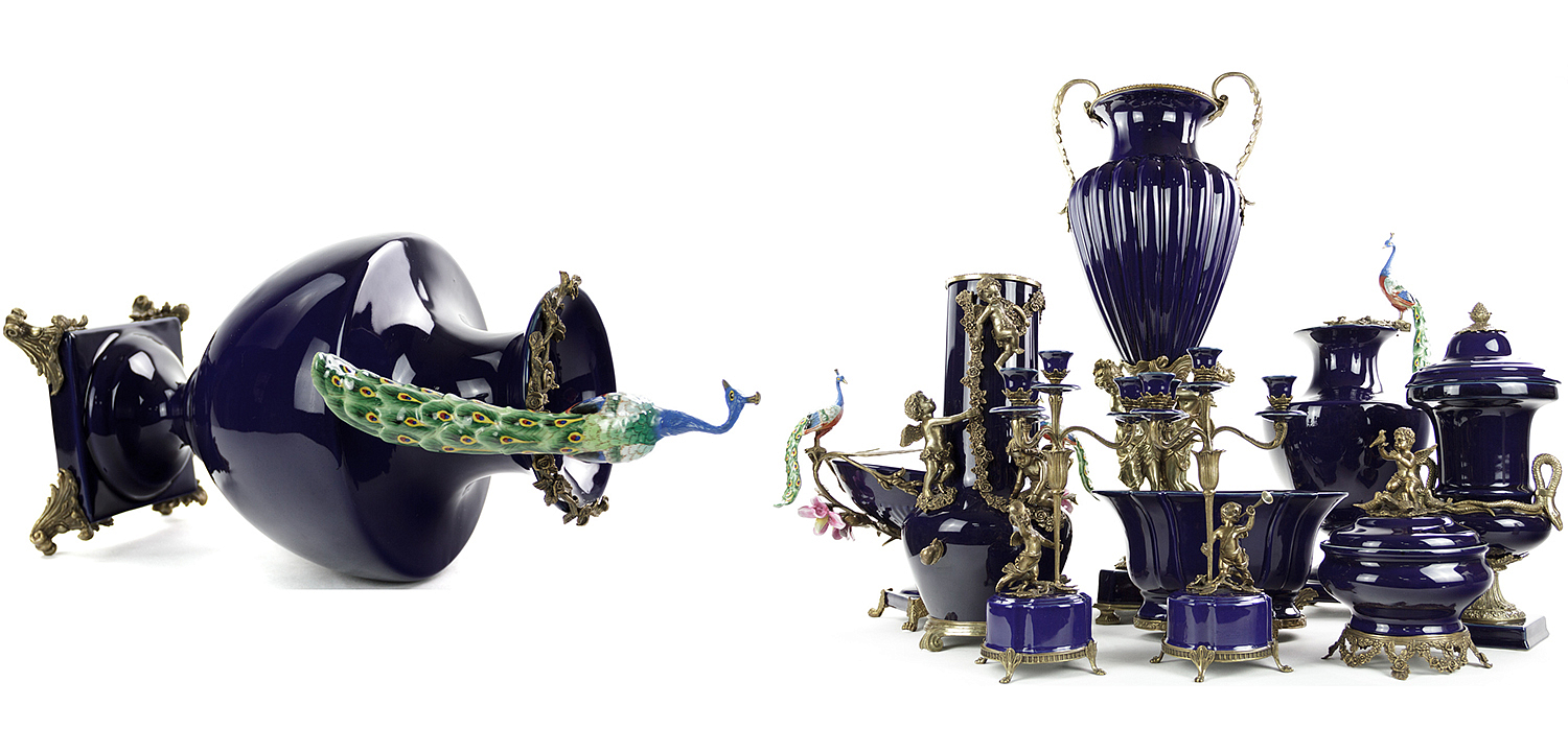 Ваза Selenia Blue Vase Peacock Ваза Selenia Blue Vase Peacock - Loft-Concept в Сочи