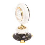 Часы настольные бронзовые из натуральных камней Мрамор и Змеевик Stone Clock варинант исполнения - 2 | Loft Concept в Сочи