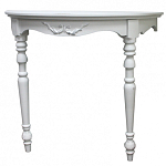 Консоль настенная полукруглая из массива бука с легкими потертостями White Provence варинант исполнения - 1 | Loft Concept в Сочи