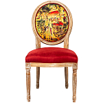 Стул из натурального бука красное с цветным принтом Impressionism in Color варинант исполнения - 1 | Loft Concept в Сочи