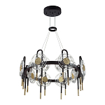 Люстра подвесная круглая черного цвета с круглыми прозрачными плафонами Virelia  варинант исполнения - 5 | Loft Concept в Сочи