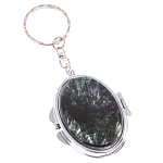 Зеркало брелок карманное двухстороннее из натурального камня Серафинит Stone Mirrors варинант исполнения - 1 | Loft Concept в Сочи