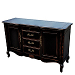 Буфет черного цвета с состаренным эффектом из массива березы с ящиками и дверцами Vintage варинант исполнения - 2 | Loft Concept в Сочи