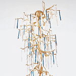 Люстра с голубыми и прозрачными подвесками в форме капель Blue Drop Chandelier варинант исполнения - 1 | Loft Concept в Сочи