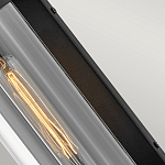 Настенный фонарь в индустриальном стиле с вытянутым цилиндрическим плафоном из прозрачного стекла и черным корпусом Hinkley варинант исполнения - 3 | Loft Concept в Сочи