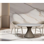 Стол обеденный круглый мраморный на бежевом основании Valedmir варинант исполнения - 5 | Loft Concept в Сочи