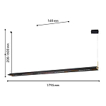 Подвесной светильник линейный вытянутой формы с черным матовым корпусом и золотистыми акцентами Line Pendant варинант исполнения - 2 | Loft Concept в Сочи