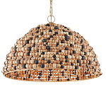Подвесной светильник в форме купола из деревянных бусин Wooden Beads варинант исполнения - 1 | Loft Concept в Сочи