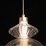 Подвесной светильник с вертикальной композицией из прозрачных и янтарных стеклянных шаров и ромбов Gabriel Scott Luna варинант исполнения - 19 | Loft Concept в Сочи