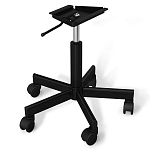 Стул с мягкой серой обивкой из велюра и подъемно-поворотным механизмом на черных колесиках Harper Gray варинант исполнения - 4 | Loft Concept в Сочи