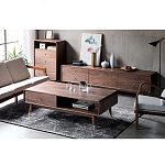 Кофейный стол из дерева с ящиком и нишей для хранения Coffee Walnut Table варинант исполнения - 2 | Loft Concept в Сочи