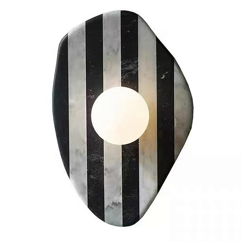 Бра полосатое из мрамора Shaw Marble Lighting Черно-белый Прозрачный Красный Бра полосатое из мрамора Shaw Marble Lighting Черно-белый Прозрачный Красный в Сочи | Loft Concept