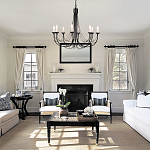 Люстра черного цвета ручной работы с канделябрами и переплетенной проволочной драпировкой Elstead Lighting варинант исполнения - 6 | Loft Concept в Сочи