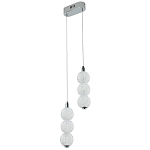 Подвесной светодиодный светильник с 2-мя плафонами Crystal Globule Hanging Lamp Chrome варинант исполнения - 2 | Loft Concept в Сочи