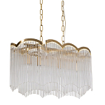 Люстра прямоугольная на цепях с прозрачными трубками и волнистым краем Nembus варинант исполнения - 1 | Loft Concept в Сочи