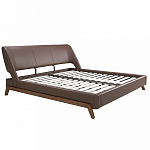 Кровать двуспальная с изголовьем из экокожи шоколадно-коричневого цвета Modern Look варинант исполнения - 2 | Loft Concept в Сочи