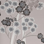 Обои ручная роспись Anemones in Light Dusk colourway on Lilac Hint slub silk варинант исполнения - 1 | Loft Concept в Сочи