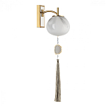 Бра с шарообразным плафоном из белого стекла с подвеской из камня Agatelle варинант исполнения - 1 | Loft Concept в Сочи