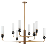 Люстра на штанге с 8-ю цилиндрическими матовыми плафонами и шарами из камня Orb Essence варинант исполнения - 4 | Loft Concept в Сочи