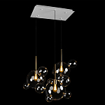 Люстра подвесная 3 лампы с прозрачными стеклянными шарами и золотыми деталями Giopato & Coombes варинант исполнения - 4 | Loft Concept в Сочи