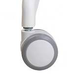 Стул с мягкой синей обивкой из велюра и подъемно-поворотным механизмом на белых колесиках Harper Blue and White варинант исполнения - 7 | Loft Concept в Сочи