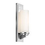 Бра для ванных комнат с белым цилиндрическим плафоном на прямоугольном основании цвета хром Feiss варинант исполнения - 1 | Loft Concept в Сочи