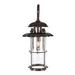 Уличный настенный светильник с цилиндрическим плафоном и изогнутым кованым каркасом Elysian Lanterns варинант исполнения - 2 | Loft Concept в Сочи