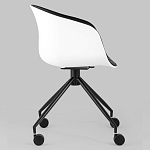 Офисное кресло из пластика с мягким сиденьем Eggshell Black варинант исполнения - 3 | Loft Concept в Сочи