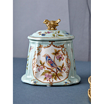 Шкатулка голубого цвета с рисунком и состаренным эффектом Eden Garden варинант исполнения - 4 | Loft Concept в Сочи