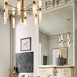 Люстра золотая с 16-ю тонкими цилиндрическими плафонами Shoulders варинант исполнения - 2 | Loft Concept в Сочи