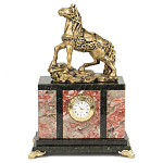 Часы настольные из натурального камня с декором в виде коня Horse Stone Clock варинант исполнения - 3 | Loft Concept в Сочи