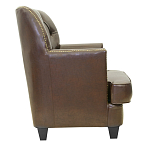 Кресло кожаное c мягкими подлокотниками на 4-х деревянных ножках из массива березы Joseph Armchair brown варинант исполнения - 1 | Loft Concept в Сочи