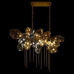 Люстра подвесная с 22-мя гранёными стеклянными плафонами с вертикальными подвесками Gilded Mirage  варинант исполнения - 3 | Loft Concept в Сочи