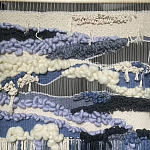 Современное ткачество гобелен в синих оттенках Blue Undine II варинант исполнения - 1 | Loft Concept в Сочи