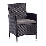 Обеденный комплект из искуственного ротанга Vintara черный варинант исполнения - 7 | Loft Concept в Сочи