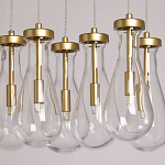 Люстра с 9-ю прозрачными стеклянными плафонами в форме капли Lucid Rain  варинант исполнения - 4 | Loft Concept в Сочи