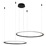 Люстра подвесная светодиодая с двумя черными кольцами Ring Horizontal варинант исполнения - 2 | Loft Concept в Сочи